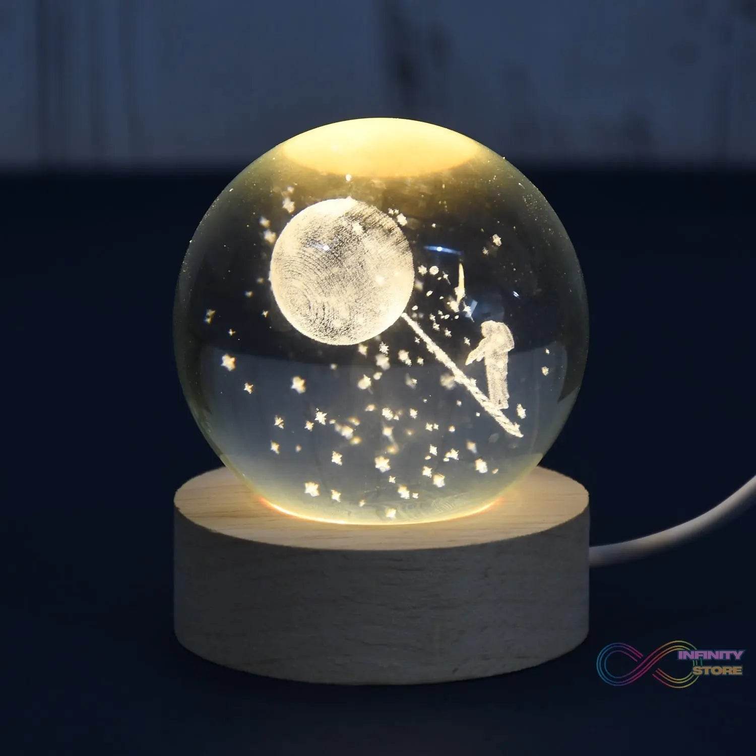 3D Crystal Ball lamps With Base (1 Pc) - infinityexculsivestore.com