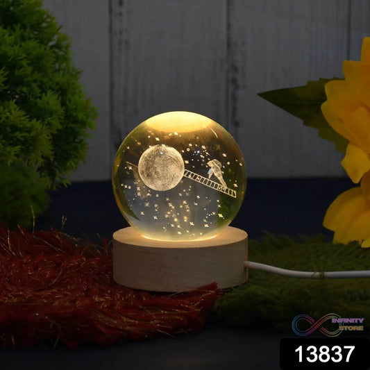 3D Crystal Ball lamps With Base (1 Pc) - infinityexculsivestore.com