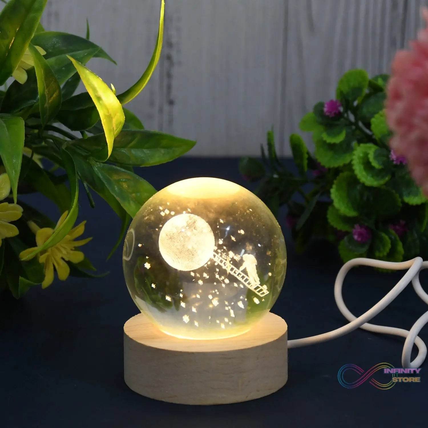 3D Crystal Ball lamps With Base (1 Pc) - infinityexculsivestore.com