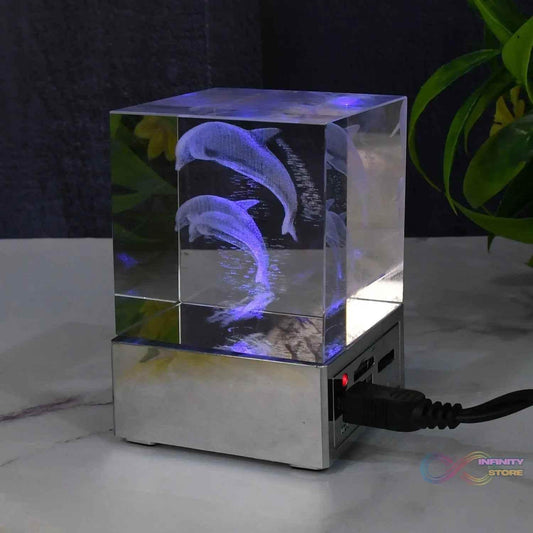 3D Dolphin LED Light, Desk Decor, LED Light Base, USB Charging (1 Pc) - infinityexculsivestore.com