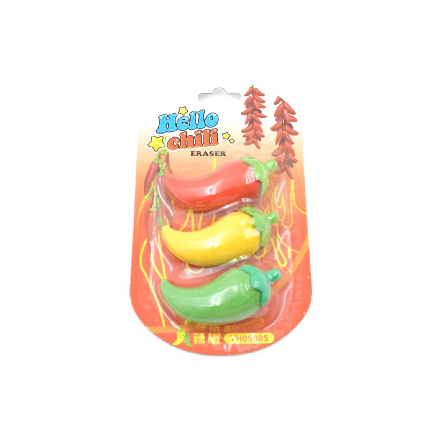 3D Fancy & Stylish Colorful Chili Shape Erasers, Mini Eraser Creative Cute Novelty Eraser for Children Eraser Set for Return Gift, Birthday Party, School Prize, (3 pc Set) - infinityexculsivestore.com