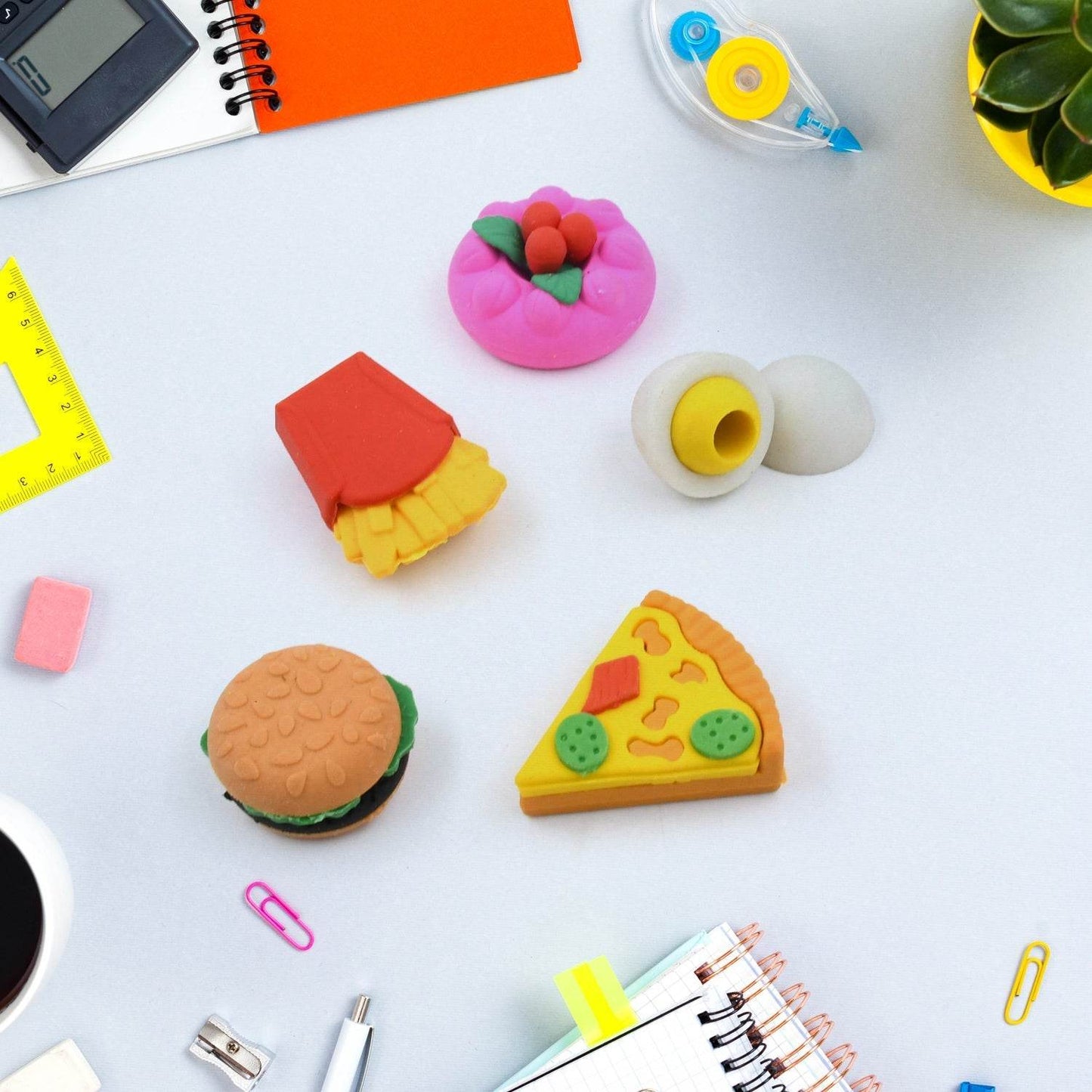3D Food Shape Fancy & Stylish Colorful Erasers, Mini Eraser Creative Cute Novelty Eraser for Children Eraser Set for Return Gift, Birthday Party, School Prize(5 Pcs Set) - infinityexculsivestore.com
