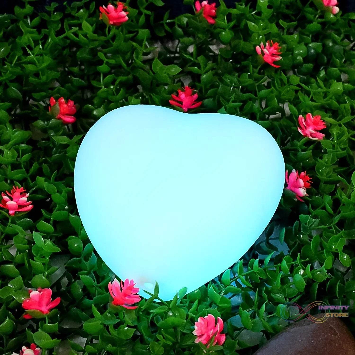 3D Heart Shape Moon Night Lamp with Plastic Stand (13 x12 Cm / 1 Pc) - infinityexculsivestore.com