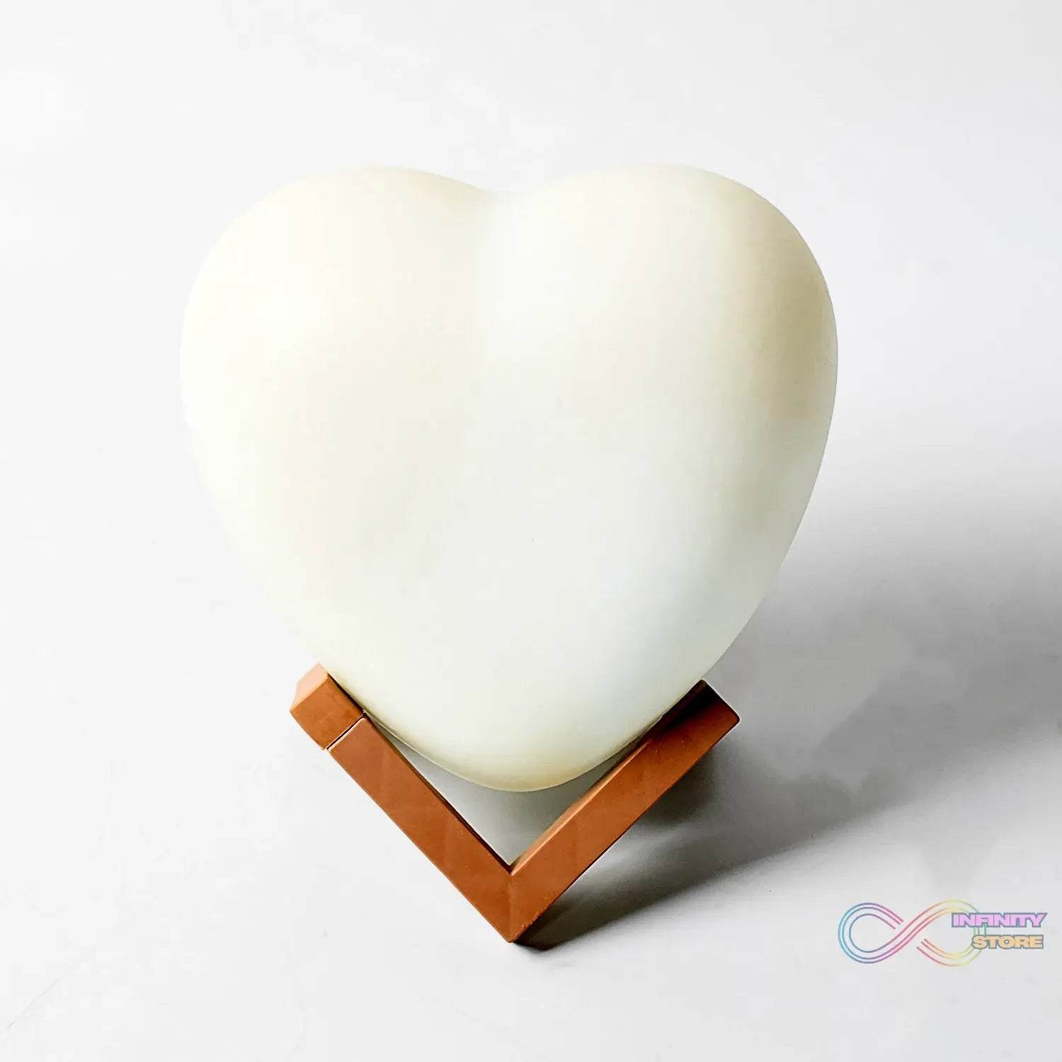3D Heart Shape Moon Night Lamp with Plastic Stand (13 x12 Cm / 1 Pc) - infinityexculsivestore.com