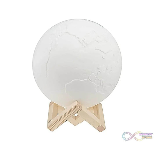 3D Moon Night Lamp with Stand (Color Box / White & Yellow Light / 1 Pc) - infinityexculsivestore.com