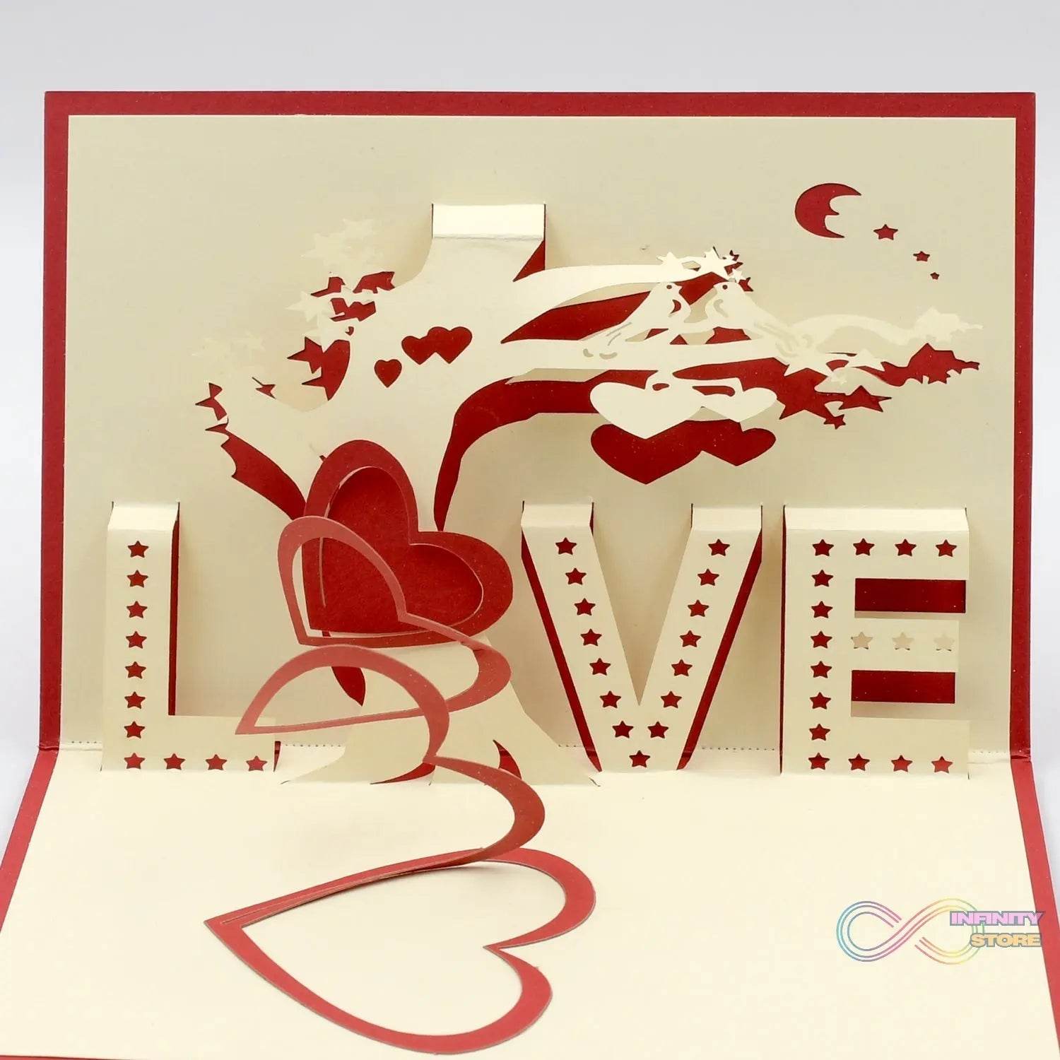 3D Paper Wish Card High Quality Paper Card All Design Card Good Wishing Card (Birthday , Valentine , love , Christmas Card) (1Pc ) - infinityexculsivestore.com
