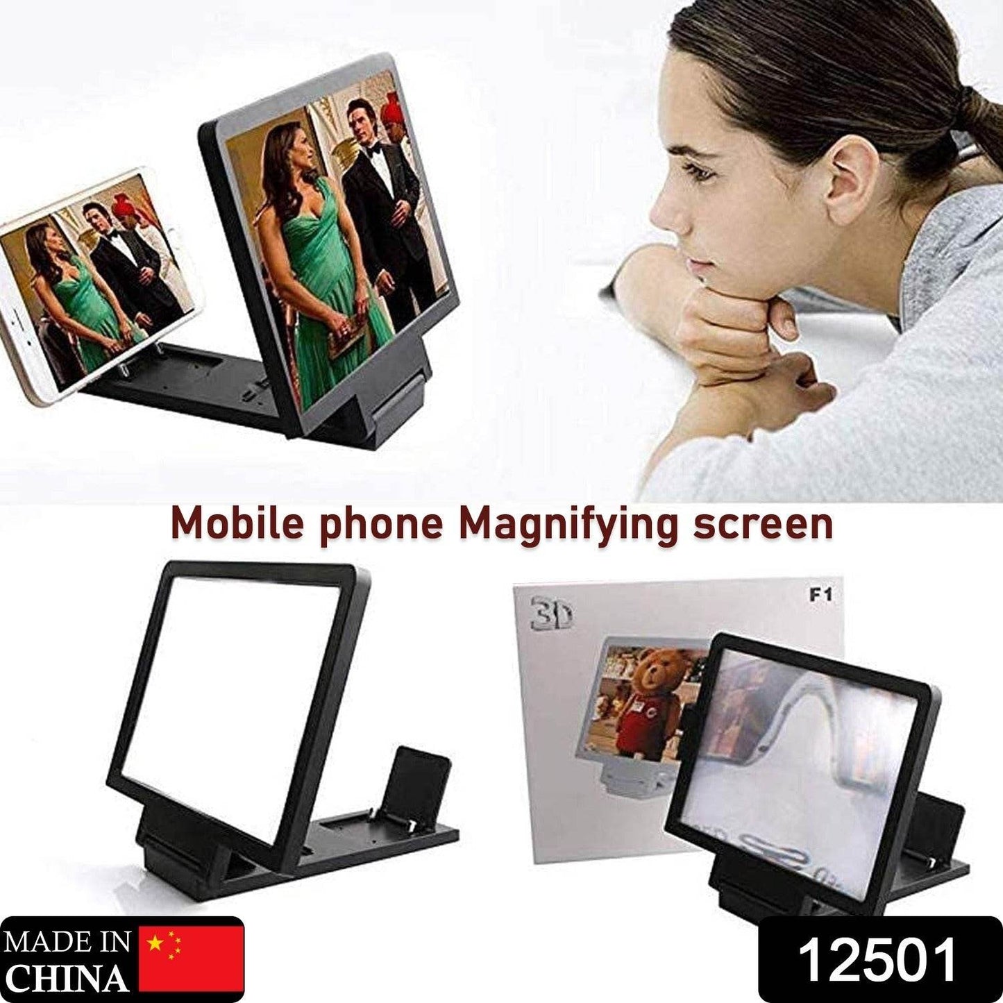 3D Phone Screen Magnifier Video Screen Amplifier Expander Holder Bracket for Mobile Phone Screen Zoom Display (1 Pc) - infinityexculsivestore.com