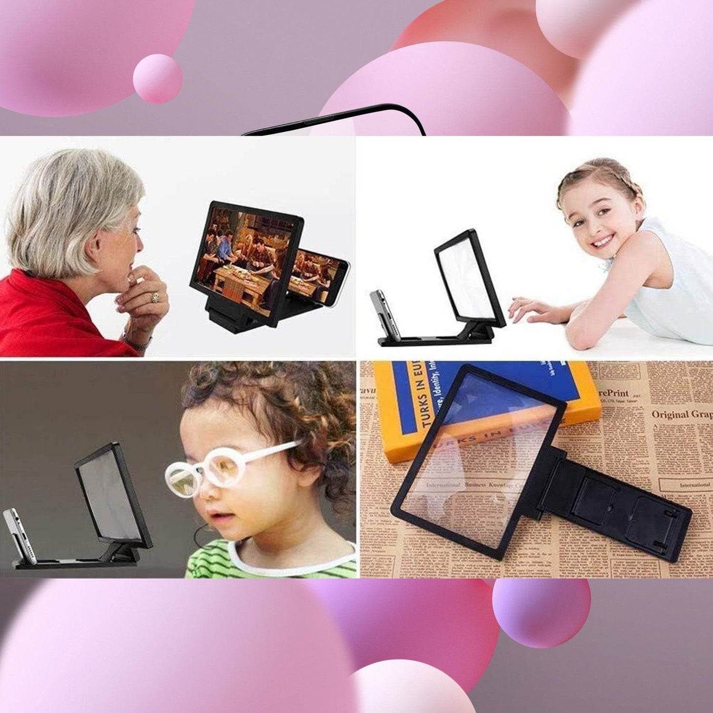 3D Phone Screen Magnifier Video Screen Amplifier Expander Holder Bracket for Mobile Phone Screen Zoom Display (1 Pc) - infinityexculsivestore.com