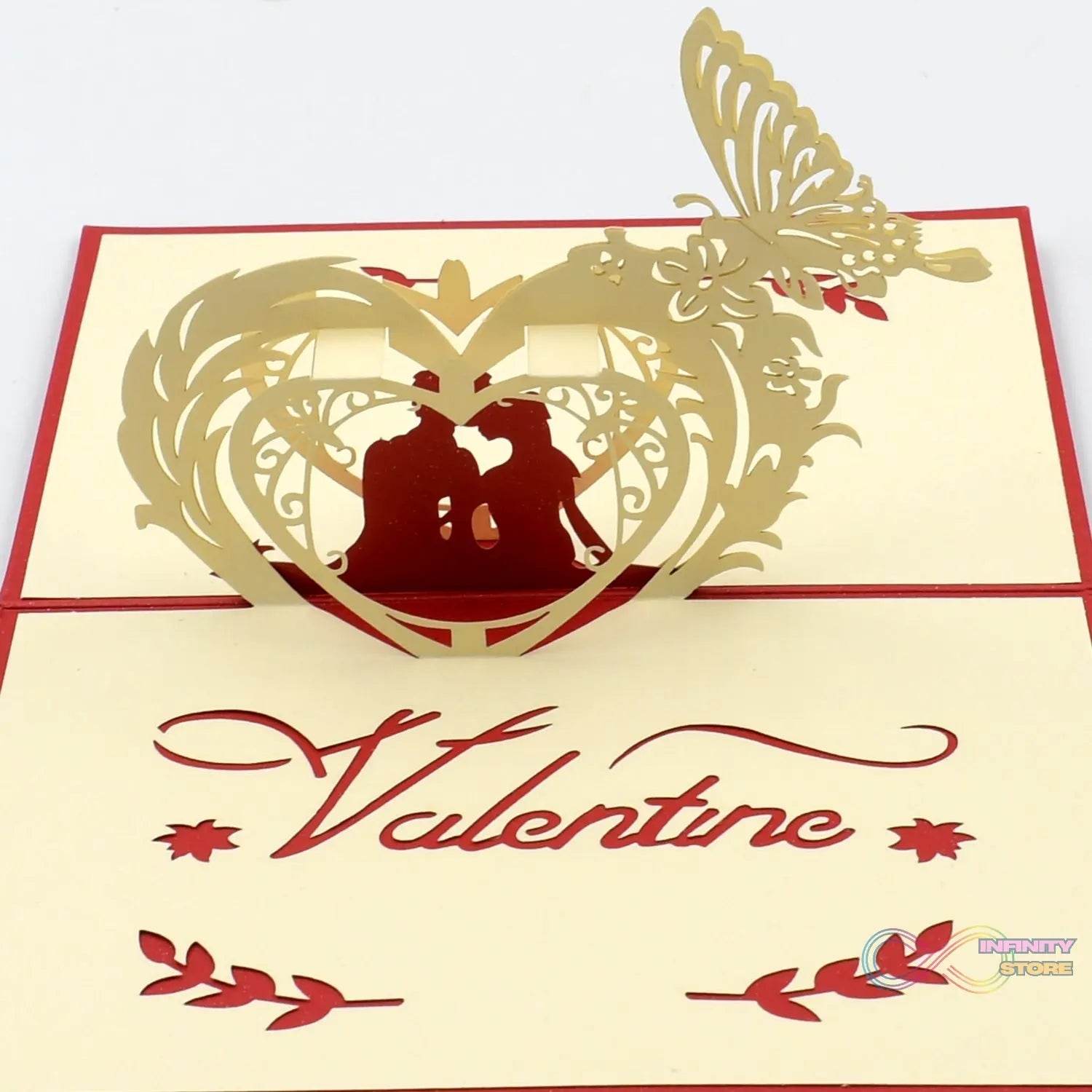 3D Pop - Up Greeting Card (1 Pc): Birthday, Love, Christmas - infinityexculsivestore.com