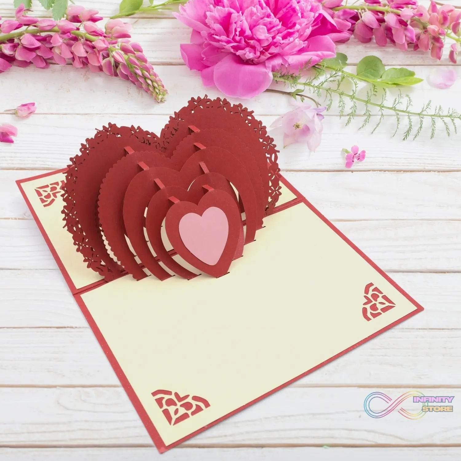 3D Pop - Up Greeting Card (1 Pc): Birthday, Love, Christmas - infinityexculsivestore.com