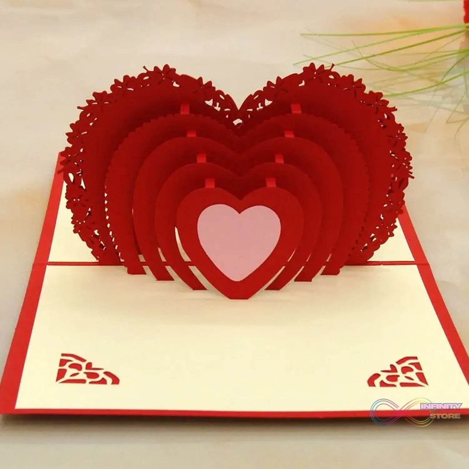 3D Pop - Up Greeting Card (1 Pc): Birthday, Love, Christmas - infinityexculsivestore.com