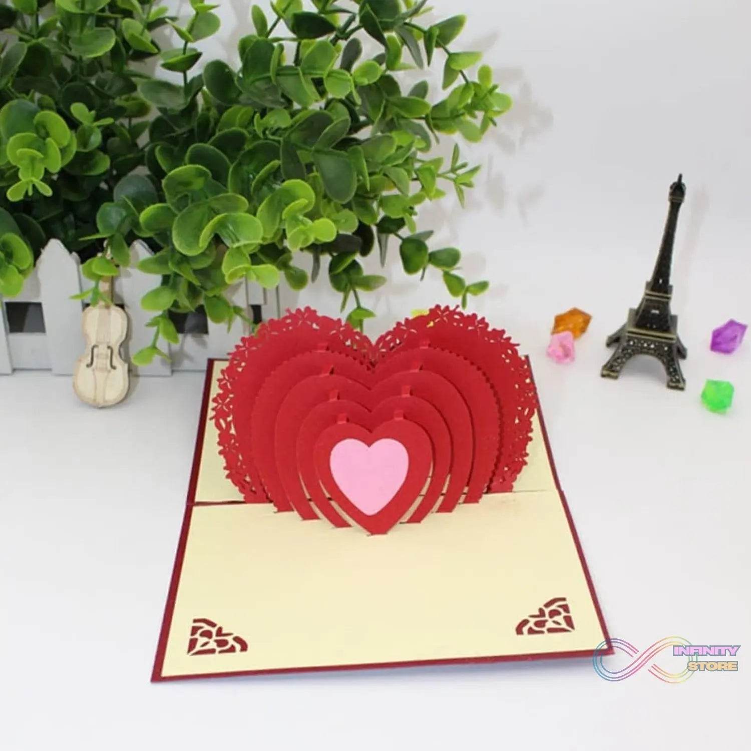 3D Pop - Up Greeting Card (1 Pc): Birthday, Love, Christmas - infinityexculsivestore.com
