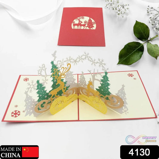 3D Pop - Up Greeting Card (1 Pc): Birthday, Love, Christmas - infinityexculsivestore.com