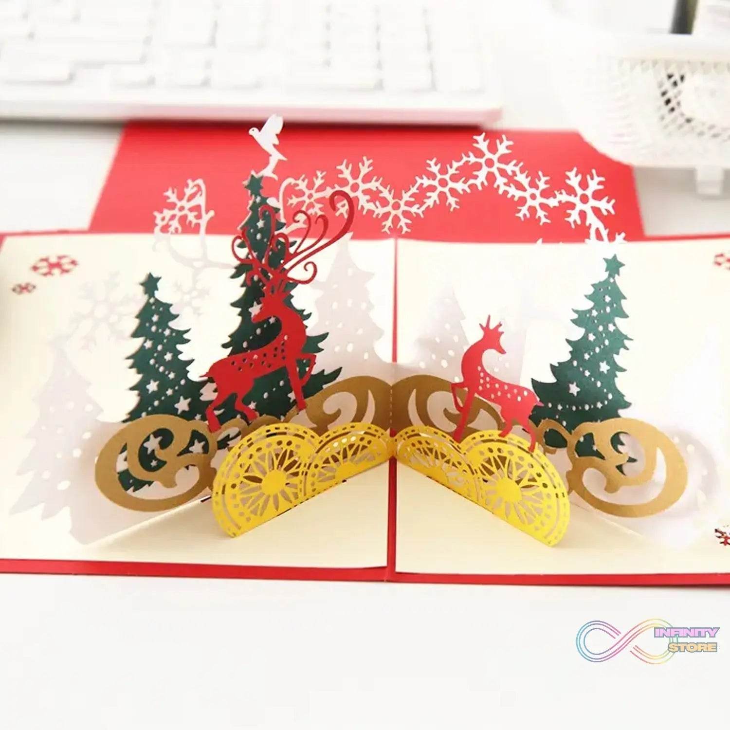 3D Pop - Up Greeting Card (1 Pc): Birthday, Love, Christmas - infinityexculsivestore.com