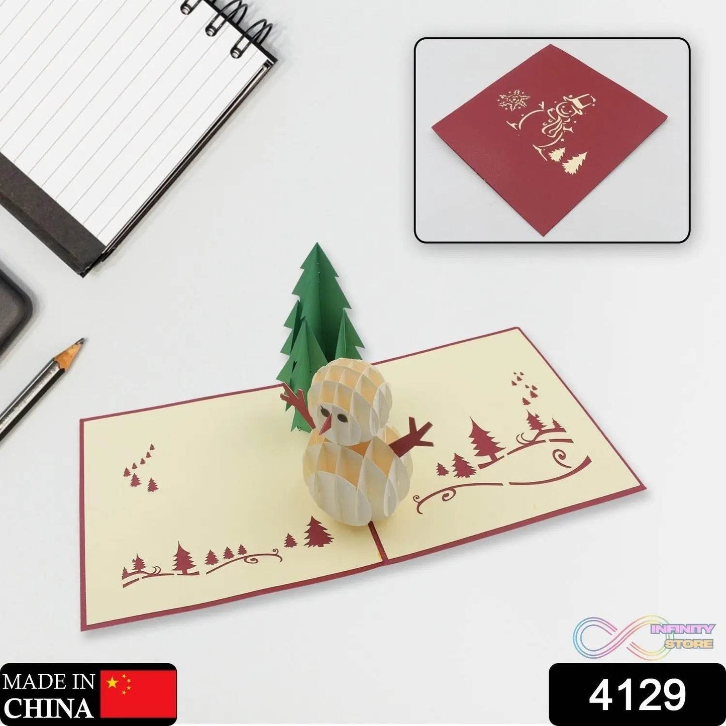 3D Pop - Up Greeting Card (1 Pc): Birthday, Love, Christmas - infinityexculsivestore.com