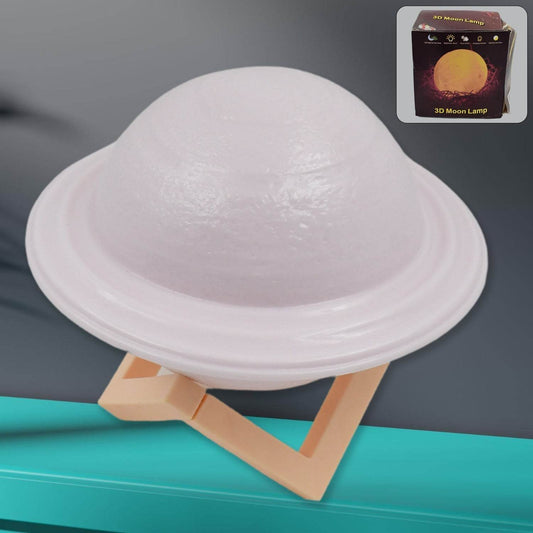 3D Saturn Lamp Home Decoration Bedside Night Light With Base (1 pc / Multicolor) - infinityexculsivestore.com