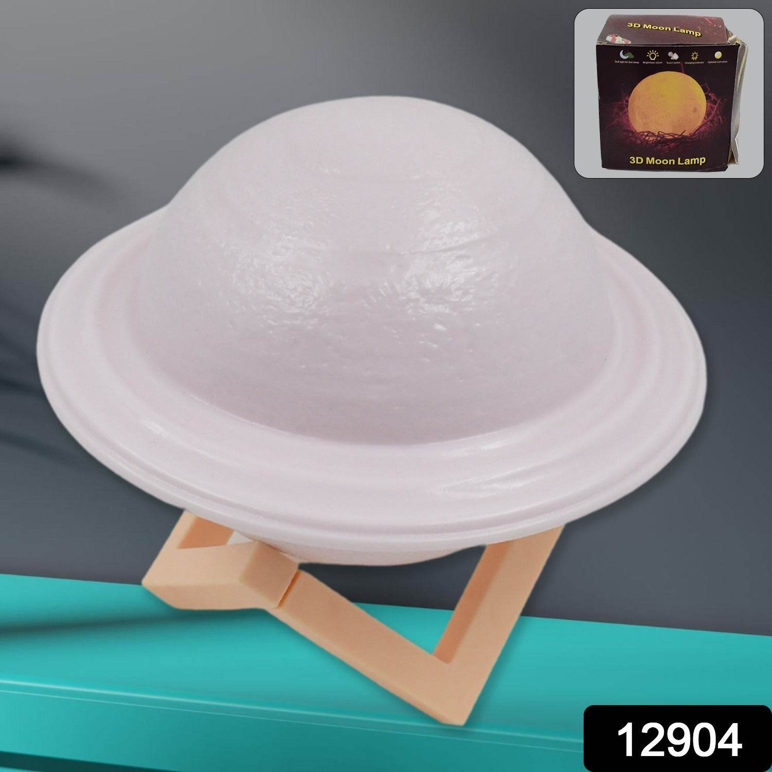 3D Saturn Lamp Home Decoration Bedside Night Light With Base (1 pc / Multicolor) - infinityexculsivestore.com