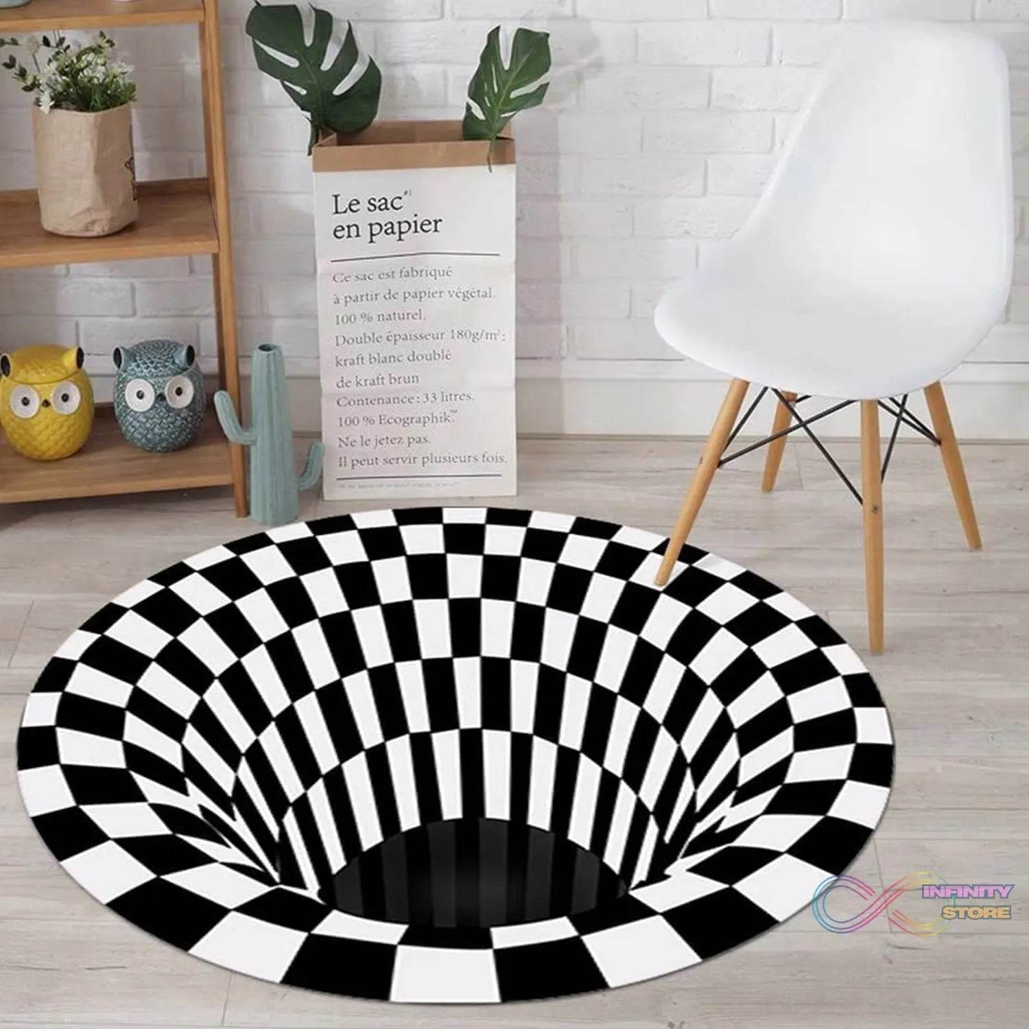3D Space Round Carpet, Floor Mat Non - Woven Doormat (1 Pc / 78 Cm) - infinityexculsivestore.com