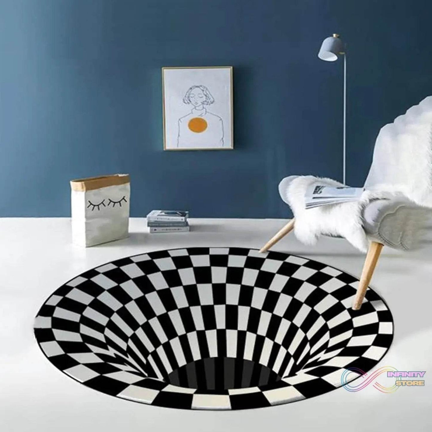 3D Space Round Carpet, Floor Mat Non - Woven Doormat (1 Pc / 78 Cm) - infinityexculsivestore.com