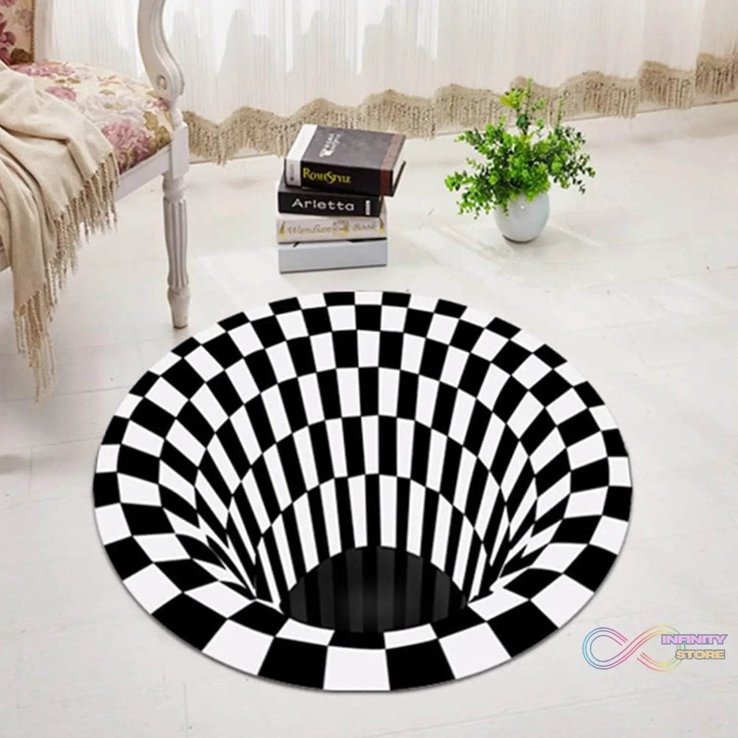 3D Space Round Carpet, Floor Mat Non - Woven Doormat (1 Pc / 78 Cm) - infinityexculsivestore.com