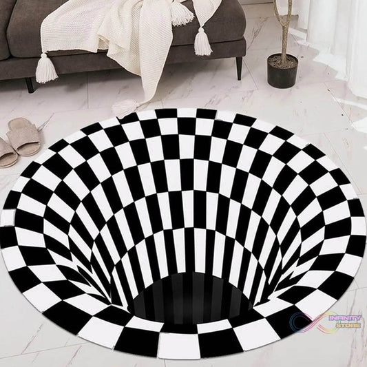 3D Space Round Carpet, Floor Mat Non - Woven Doormat (1 Pc / 78 Cm) - infinityexculsivestore.com