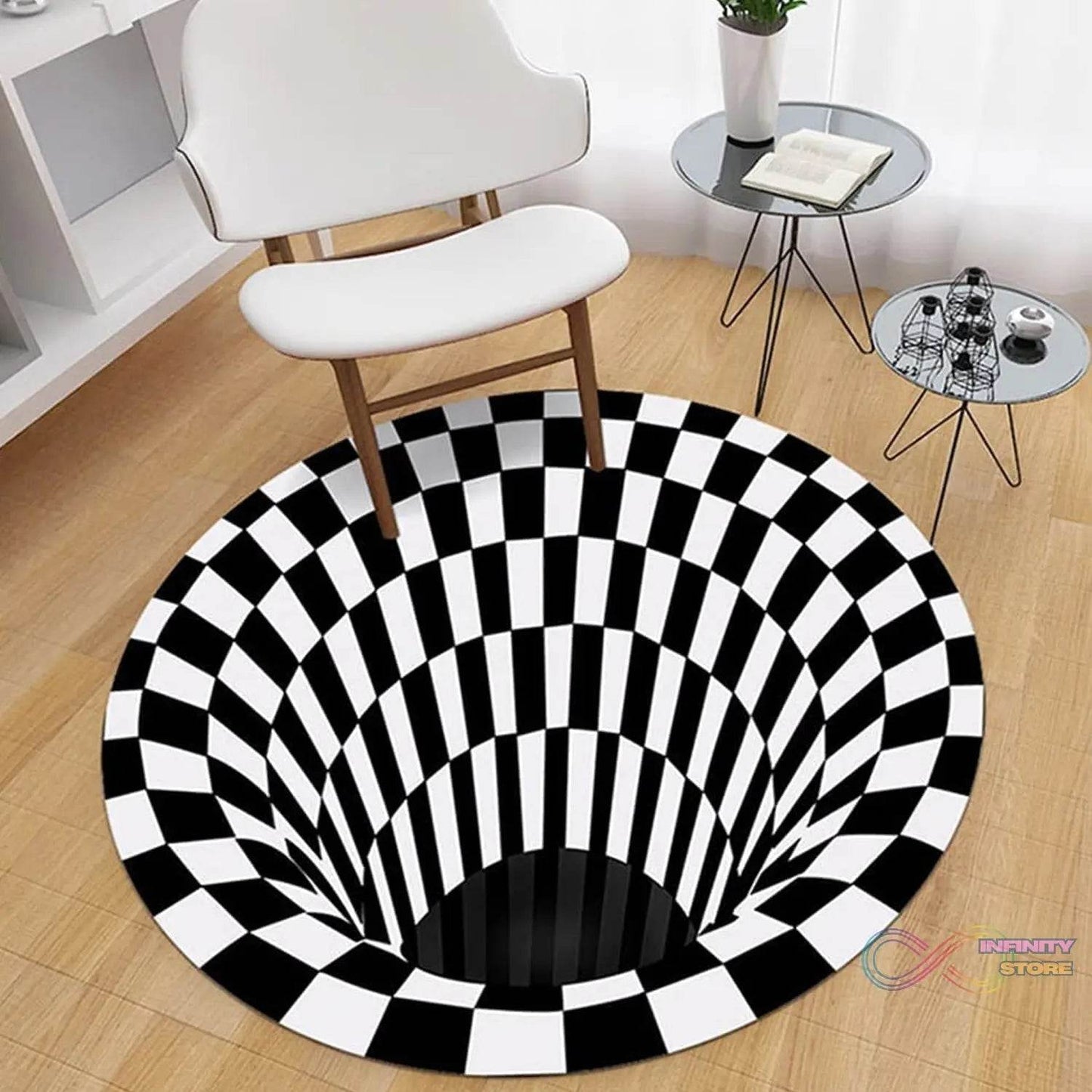3D Space Round Carpet, Floor Mat Non - Woven Doormat (1 Pc / 78 Cm) - infinityexculsivestore.com