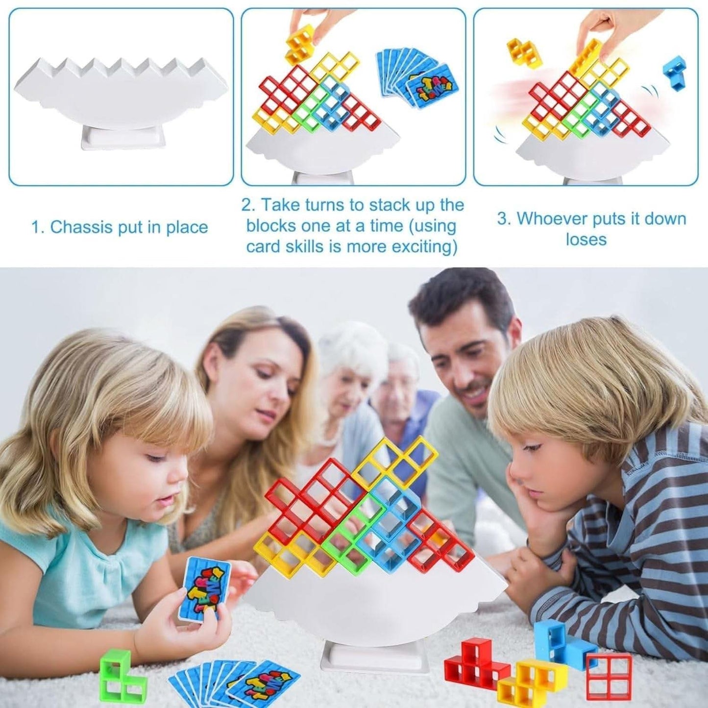 3D Tower Game, Tower Balance Game, Tower Stacking Game Adult Kid Tower Stacking Blocks Balance Game Blocks Building Toys for Kids Age 3+ Years (16 Pcs Set) - infinityexculsivestore.com