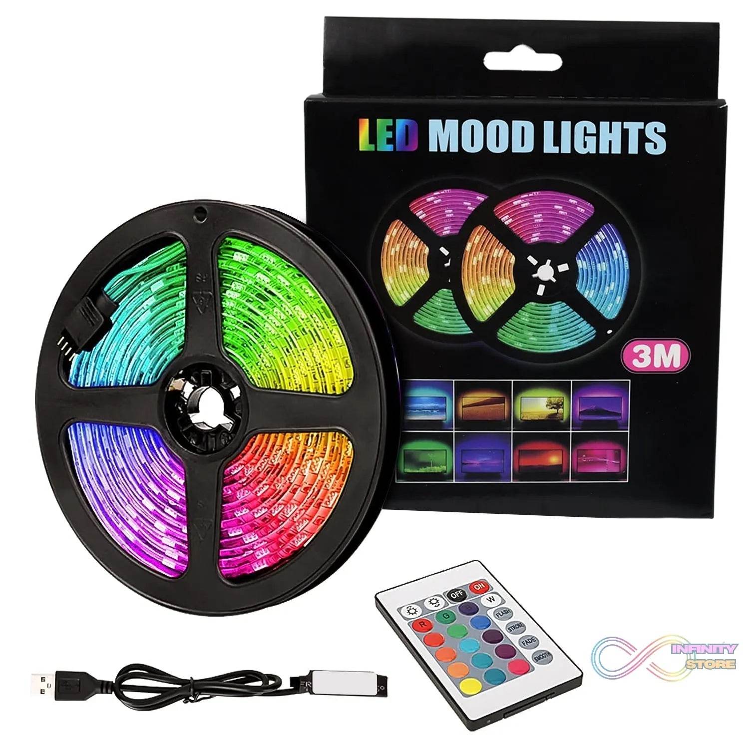 3M RGB LED Strip Lights, LED Mood Lights (1 Set) - infinityexculsivestore.com