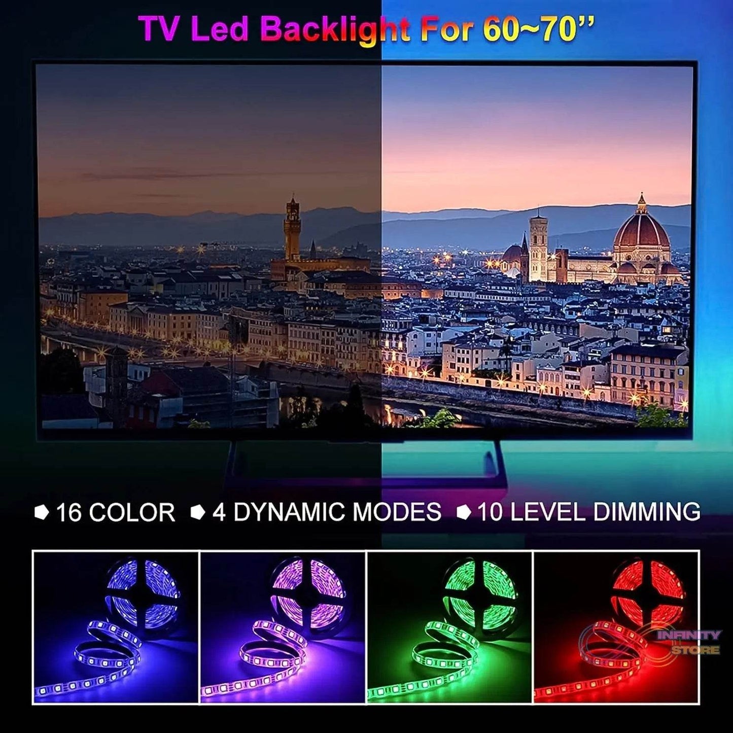 3M RGB LED Strip Lights, LED Mood Lights (1 Set) - infinityexculsivestore.com