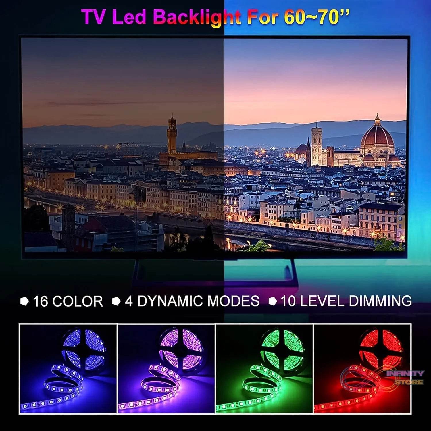 3M RGB LED Strip Lights, LED Mood Lights (1 Set) - infinityexculsivestore.com