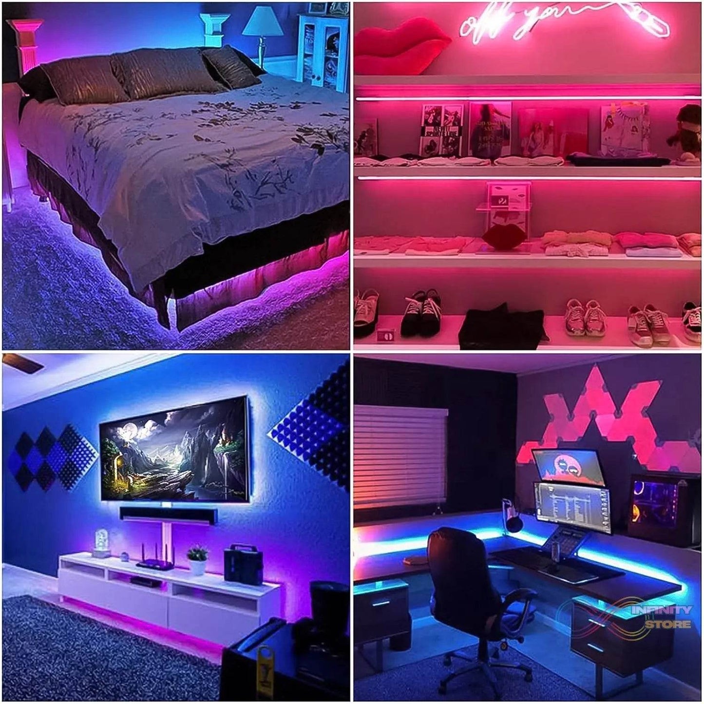 3M RGB LED Strip Lights, LED Mood Lights (1 Set) - infinityexculsivestore.com