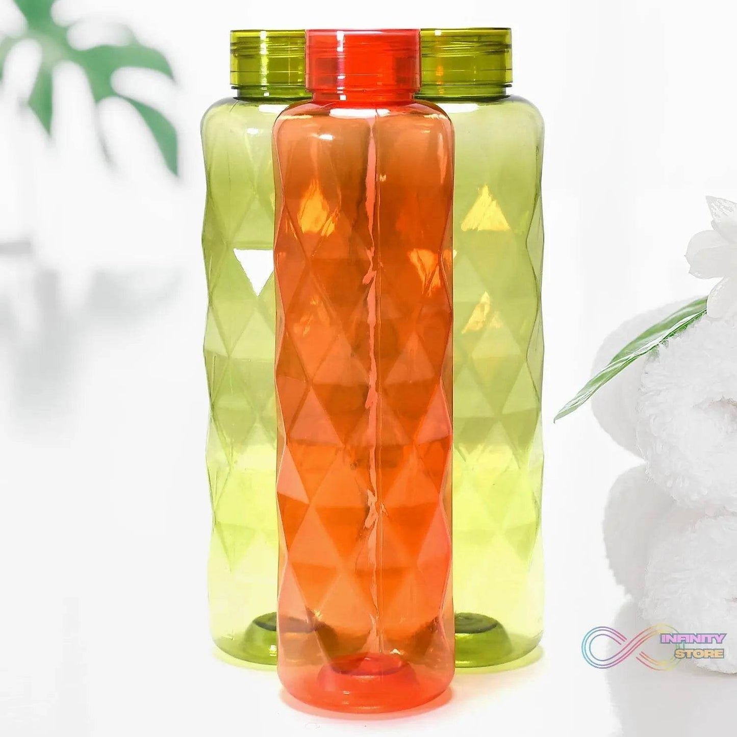 3Pc Set Diamond Cut Bottle Used for storing water and beverages purposes for people. - infinityexculsivestore.com