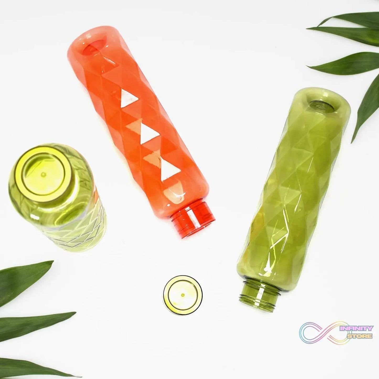 3Pc Set Diamond Cut Bottle Used for storing water and beverages purposes for people. - infinityexculsivestore.com