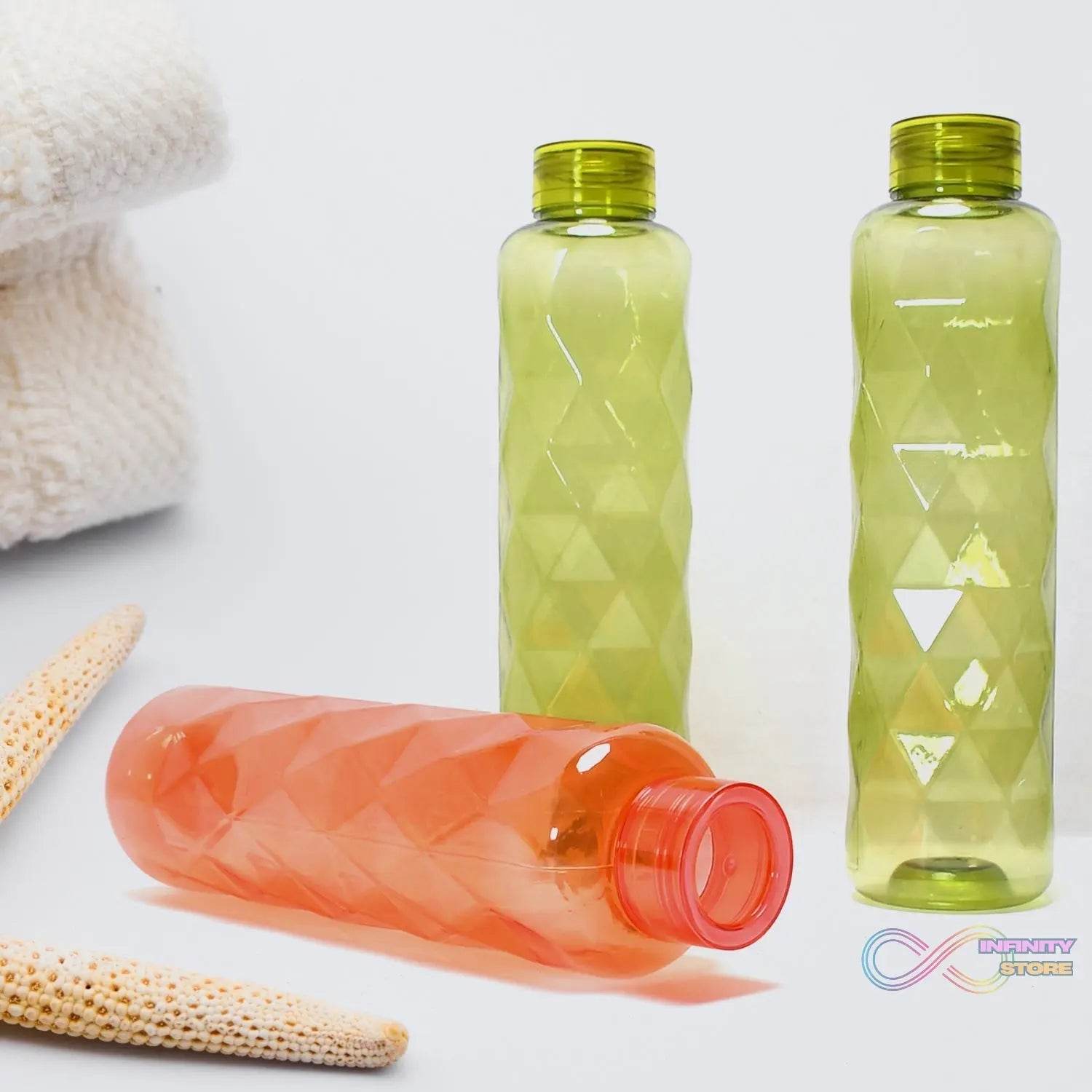 3Pc Set Diamond Cut Bottle Used for storing water and beverages purposes for people. - infinityexculsivestore.com