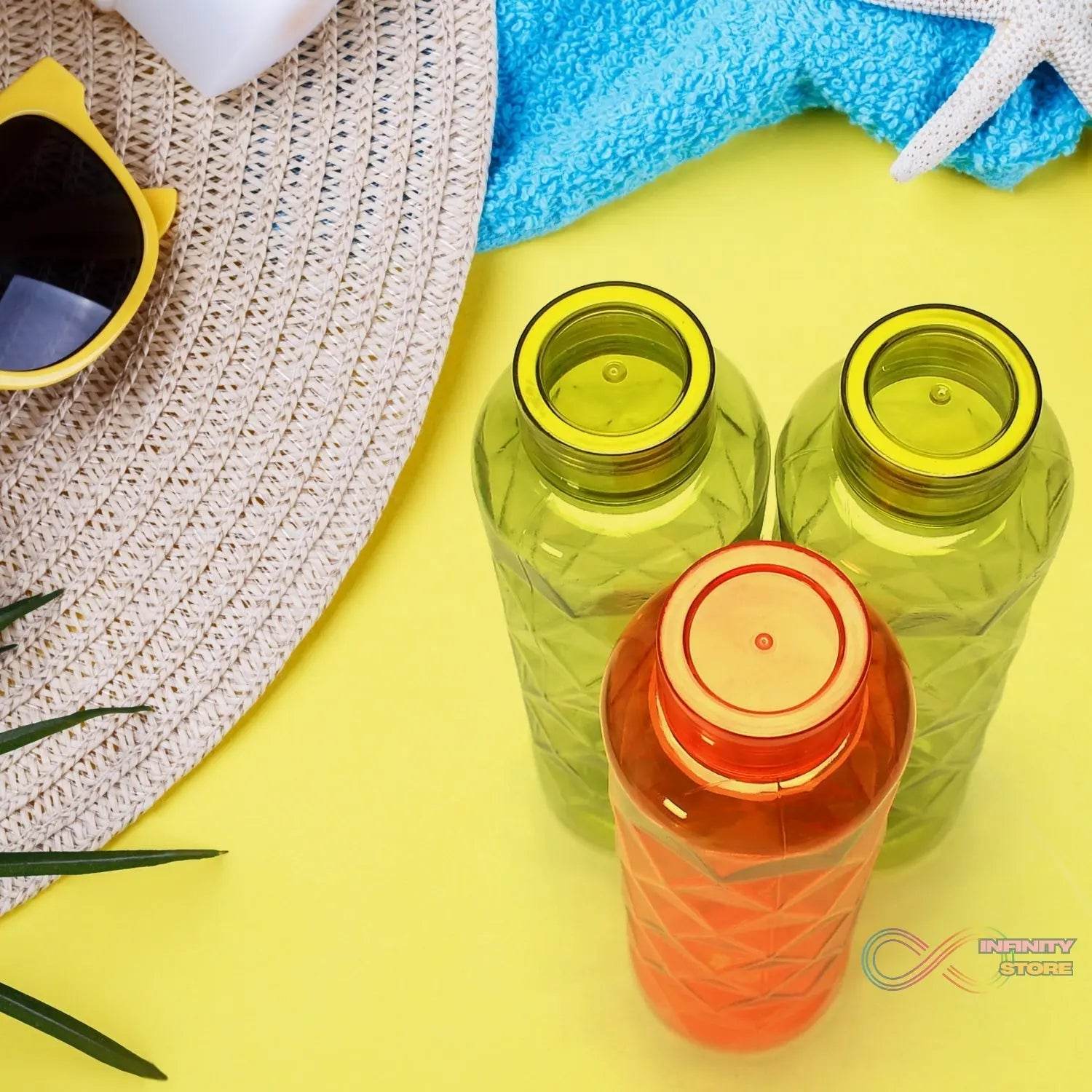 3Pc Set Diamond Cut Bottle Used for storing water and beverages purposes for people. - infinityexculsivestore.com