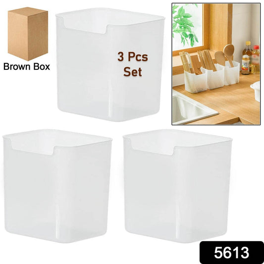 3Pcs Clear Plastic Organizer Storage Versatile Kitchen Drawer Organizer Tray for Desk, Makeup, Bathroom, Kitchen Pantry Cabinet - infinityexculsivestore.com