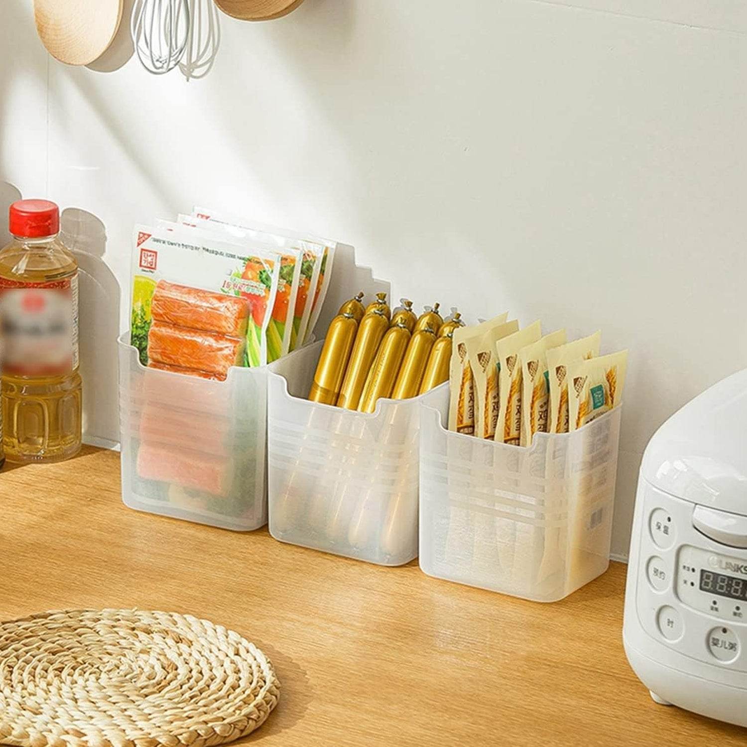 3Pcs Clear Plastic Organizer Storage Versatile Kitchen Drawer Organizer Tray for Desk, Makeup, Bathroom, Kitchen Pantry Cabinet - infinityexculsivestore.com