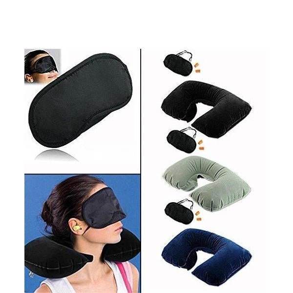 3in1 Air Travel Kit with Pillow, Ear Buds & Eye Mask - infinityexculsivestore.com