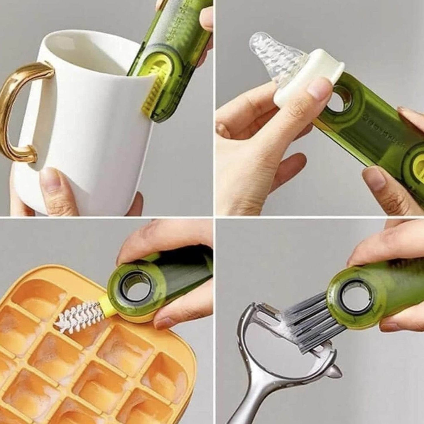 3in1 Multifunctional Cleaning Brush, Bottle Cleaning Brush, Cup Cleaner Brush, for Bottle Cup Cover Lid Home Kitchen Cleaning Tool (1 Pc / Mix Color) - infinityexculsivestore.com