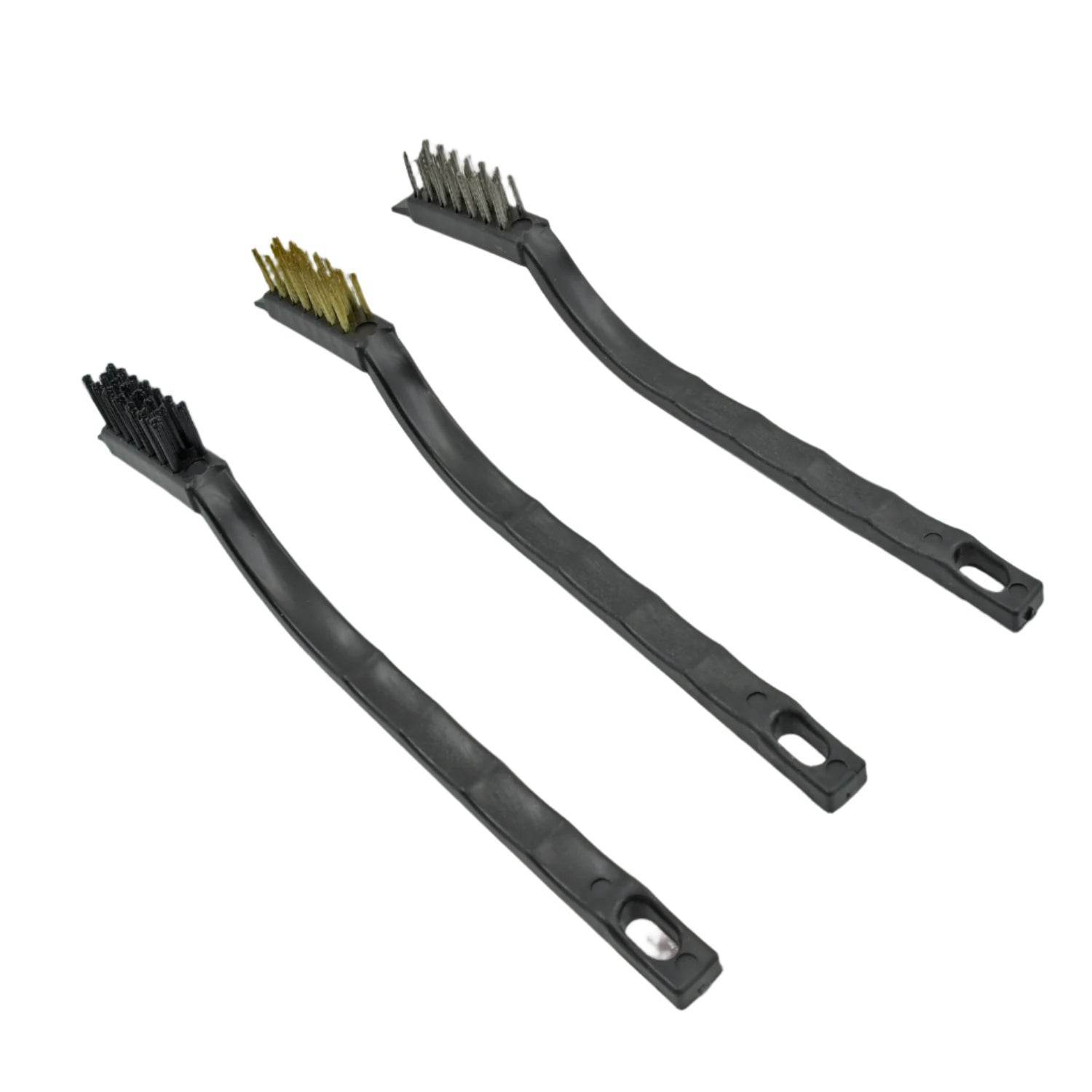 3pcs Mini Wire Brush Set (Steel / Nylon / Brass Brush) - infinityexculsivestore.com