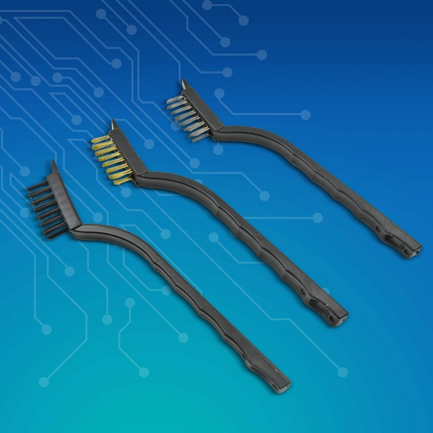 3pcs Mini Wire Brush Set (Steel / Nylon / Brass Brush) - infinityexculsivestore.com