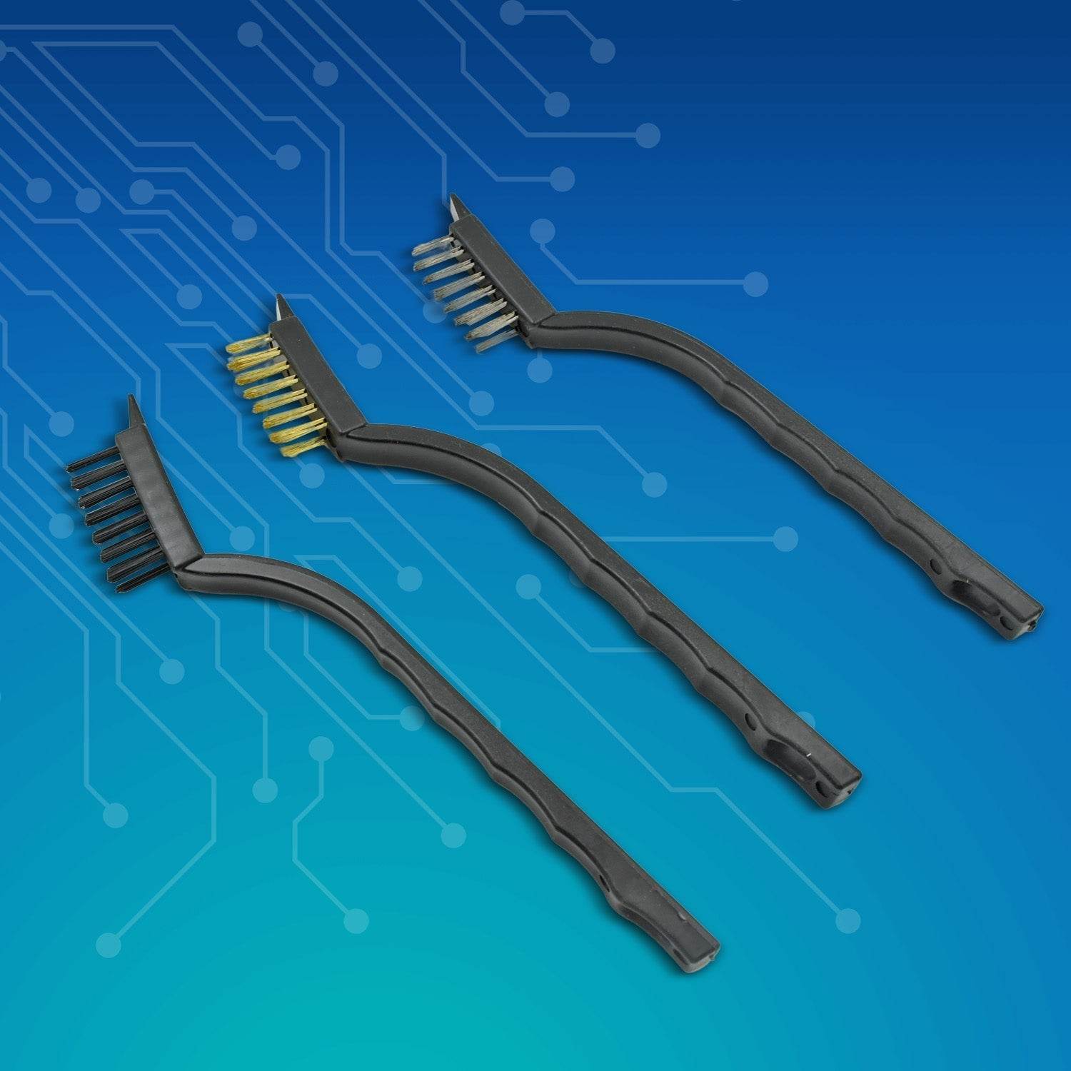 3pcs Mini Wire Brush Set (Steel / Nylon / Brass Brush) - infinityexculsivestore.com