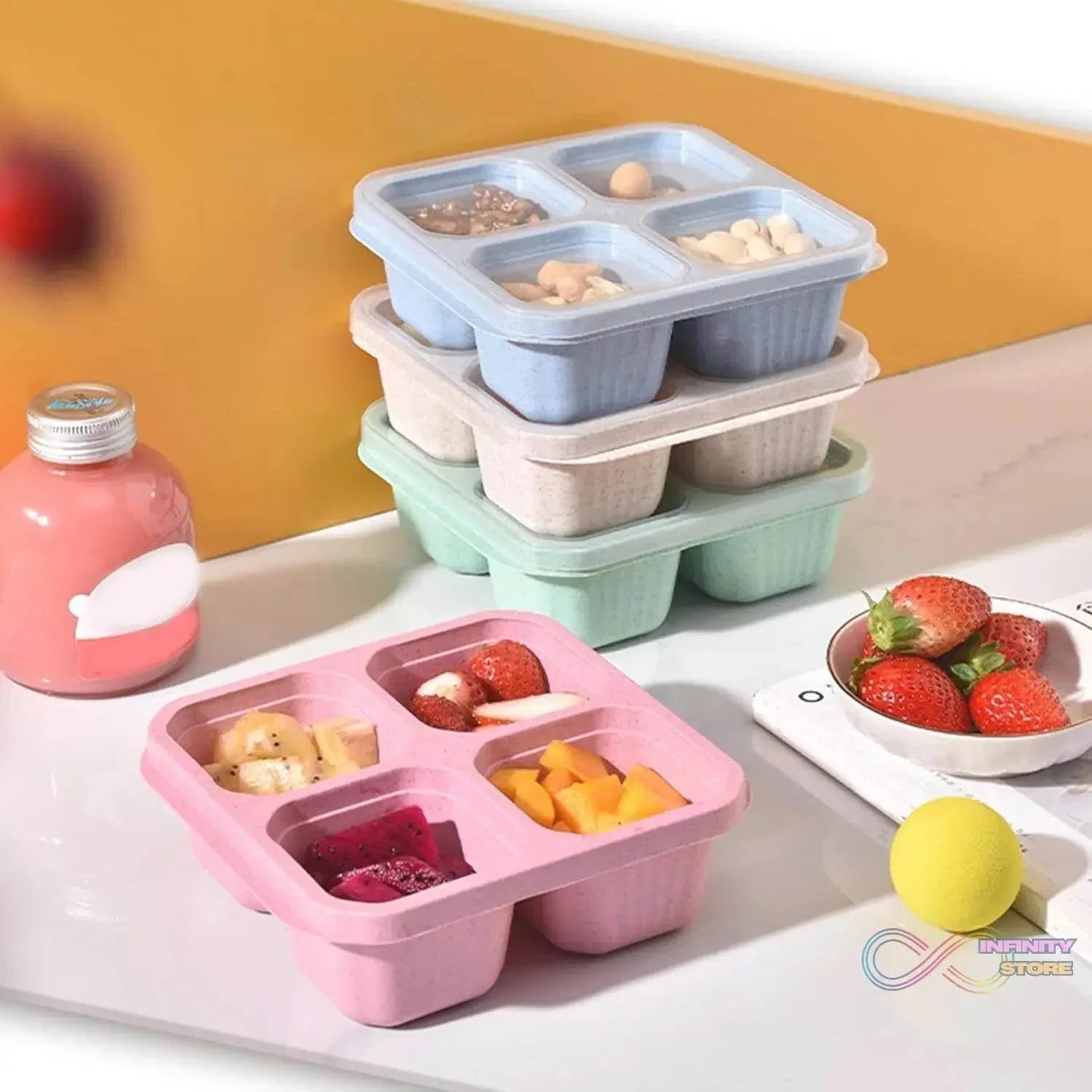 4 Compartment Food Storage Containers (1 Pc) - infinityexculsivestore.com