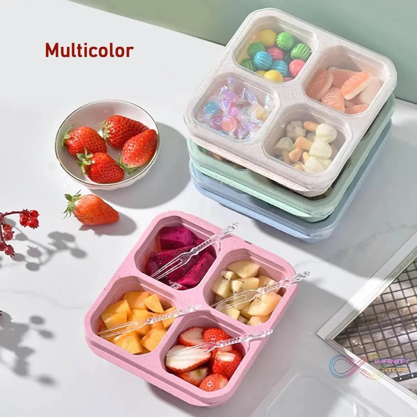 4 Compartment Food Storage Containers (1 Pc) - infinityexculsivestore.com