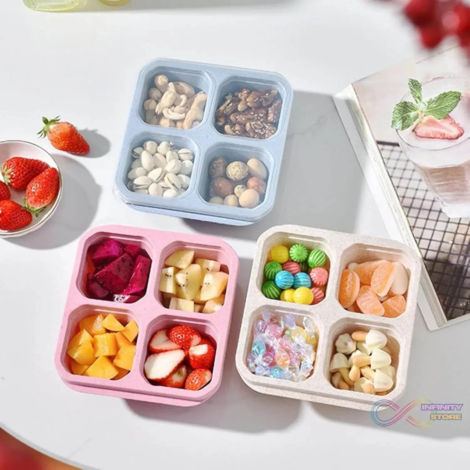 4 Compartment Food Storage Containers (1 Pc) - infinityexculsivestore.com