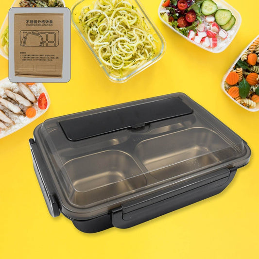 4 Compartment Insulated Lunch Box Stainless Steel |Tiffin Box for Boys, Girls, School & Office Men for Microwave & Dishwasher & Freezer Safe Adult Children Food Container (1 Pc) - infinityexculsivestore.com