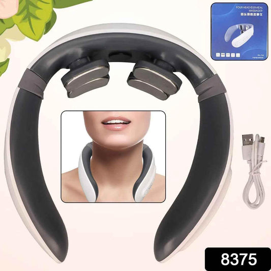 4 Heads Smart Electric Neck and Back Pulse Massager (1 Pc) - infinityexculsivestore.com