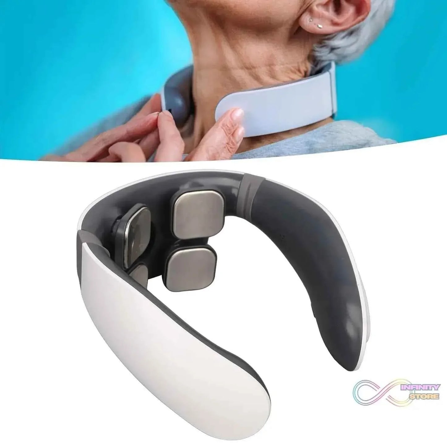 4 Heads Smart Electric Neck and Back Pulse Massager (1 Pc) - infinityexculsivestore.com