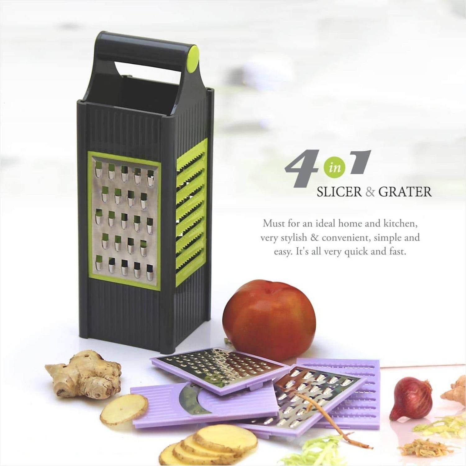 4 In 1 Plastic Vegetable And Fruit Grater And Slicer For Kitchen - infinityexculsivestore.com