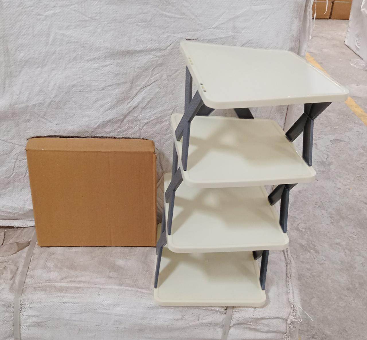 4 LAYER SHOES STAND, SHOE TOWER RACK SUIT FOR SMALL SPACES, CLOSET, SMALL ENTRYWAY, EASY ASSEMBLY AND STABLE IN STRUCTURE, CORNER STORAGE CABINET FOR SAVING SPACE - infinityexculsivestore.com